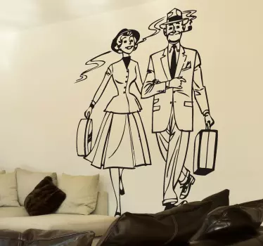 Vinilo decorativo pareja cincuentas - TenVinilo