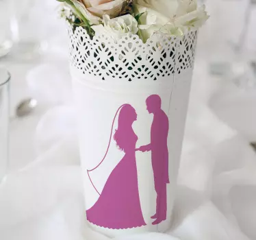 Vinilo decorativo pareja novios - TenVinilo