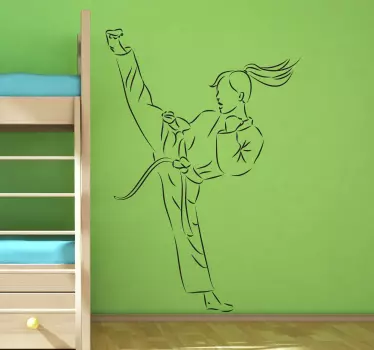Vinilo decorativo patada karateka - TenVinilo