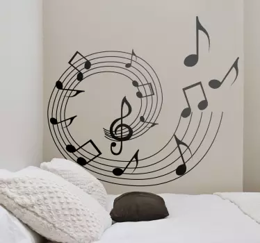 Vinilo decorativo pentagrama espiral - TenVinilo