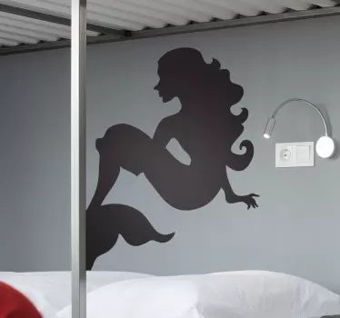 Vinilo decorativo perfil de una sirena - TenVinilo