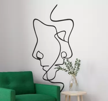Vinilo decorativo persona Caras minimalistas - TenVinilo