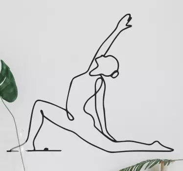 Vinilo decorativo persona Estiramiento de yoga minimalista - TenVinilo