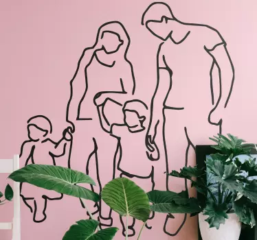 Vinilo decorativo persona Familia minimalista - TenVinilo