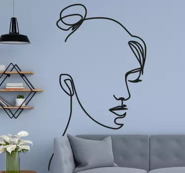 Vinilo decorativo persona Moño de pelo de mujer minimalista - TenVinilo