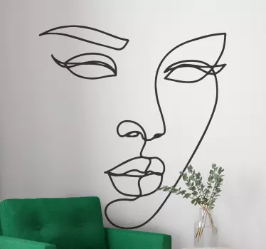 Vinilo decorativo persona Rostro de mujer minimalista - TenVinilo