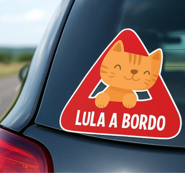 Vinilo decorativo personalizable tu gato a bordo - TenVinilo