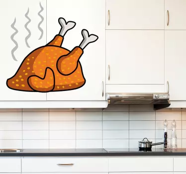 Vinilo decorativo pollo asado - TenVinilo