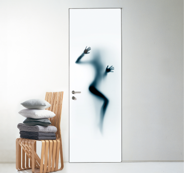 Vinilo para puerta efecto mujer sensual - TenVinilo