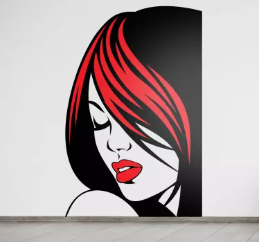 Vinilo decorativo retrato chica sugerente - TenVinilo