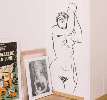 Vinilo decorativo retrato desnudo Schiele - TenVinilo