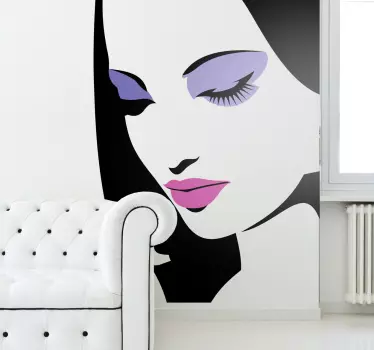Vinilo decorativo retrato mujer maquillada - TenVinilo