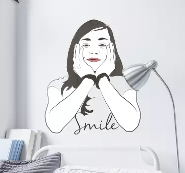 Vinilo decorativo retrato smile - TenVinilo