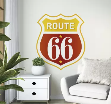 Vinilo decorativo retro Ruta 66 - TenVinilo