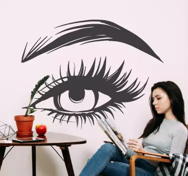 Vinilo decorativo salón de belleza ojo de mujer - TenVinilo