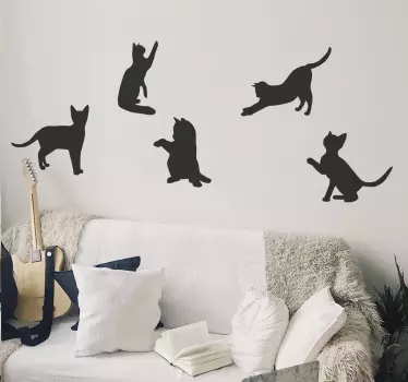 Pegatina de gatos en movimiento - TenVinilo
