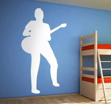 Vinilo decorativo silueta guitarrista - TenVinilo