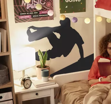 Vinilo decorativo silueta parkour - TenVinilo