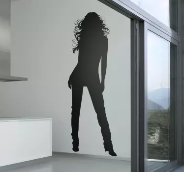 Vinilo decorativo silueta pose mujer - TenVinilo