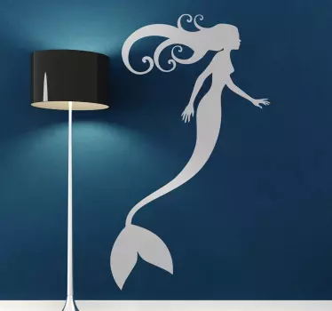 Vinilo decorativo silueta sirena estilizada - TenVinilo