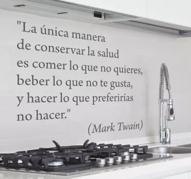 Vinilo decorativo sobre la comida - TenVinilo