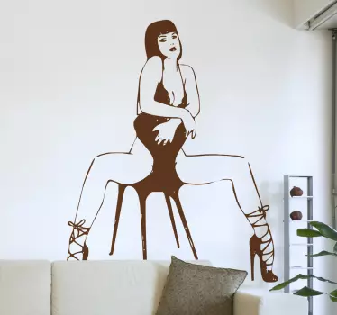 Vinilo decorativo stripper silla - TenVinilo