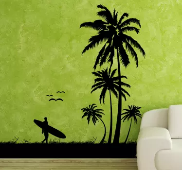 Vinilo decorativo surf tropical - TenVinilo