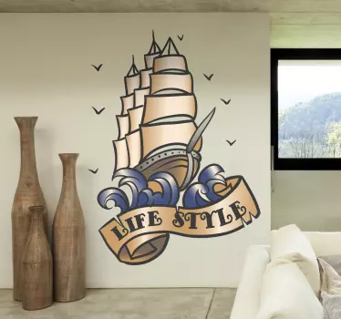 Vinilo decorativo tattoo life style - TenVinilo