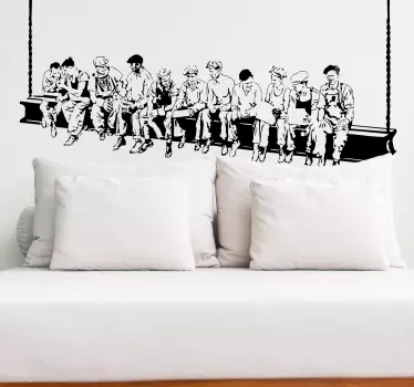 Vinilo decorativo trabajadores edificio - TenVinilo