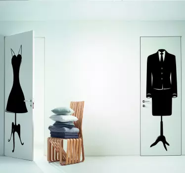 Vinilo para puerta traje chaqueta mujer - TenVinilo