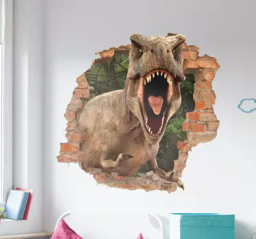 Vinilo decorativo trampantojo dinosaurio - TenVinilo