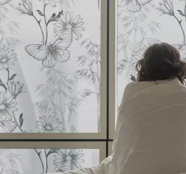 Vinilo para ventanas con flores - TenVinilo