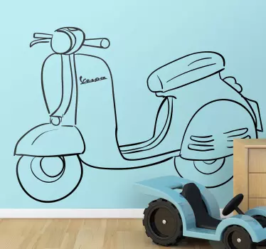 Vinilo pared Vespa - TenVinilo