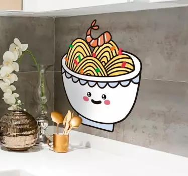 Vinilo decorativo dibujo anime ramen - TenVinilo