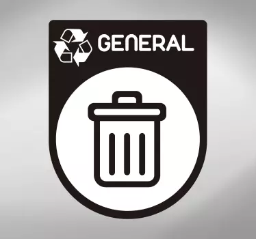 Vinilo icono reciclaje basura general - TenVinilo