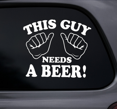 Calca para auto cerveza divertida - TenVinilo