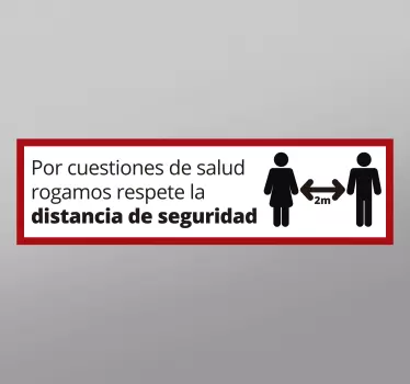 Vinilo distancia seguridad para puerta - TenVinilo