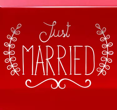 Vinilo elegante Just Married - TenVinilo
