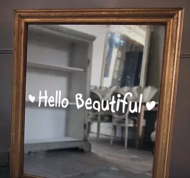 Vinilo espejos hello beautiful - TenVinilo