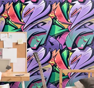 Vinilo estampado para pared Colorido graffiti arte callejero - TenVinilo