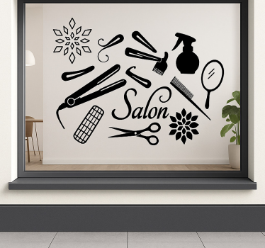 Vinilo estética herramientas de salón de belleza - TenVinilo