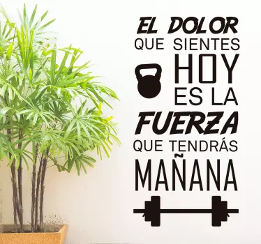 Vinilo  frase motivadora fitness - TenVinilo