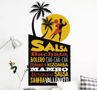 Vinilo pared conceptos bailes latinos - TenVinilo
