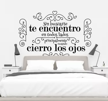 Vinilo frase de amor para dormitorio - TenVinilo