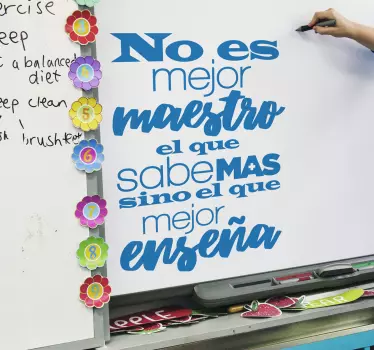 Vinilo pared maestro el que mejor enseña - TenVinilo