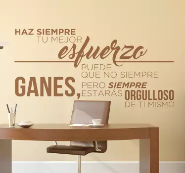 Vinilo frase haz el mejor esfuerzo - TenVinilo