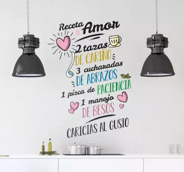 Vinilo cocina Receta del amor - TenVinilo