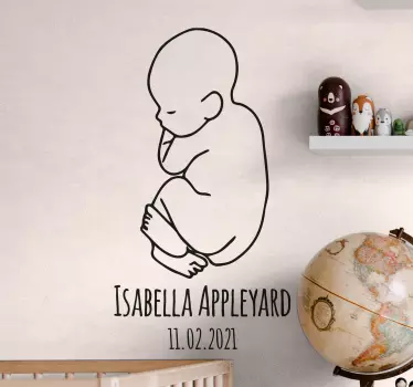 Vinilo habitación bebé silueta personalizada de bebé - TenVinilo