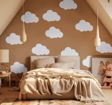 Vinilo dormitorio infantil nubes - TenVinilo