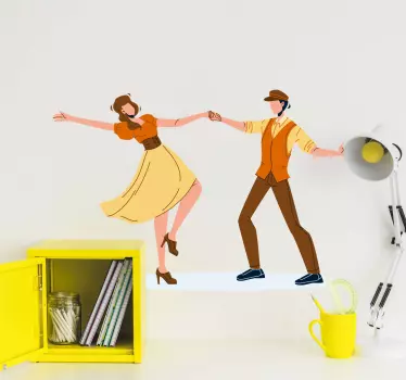 Vinilo ilustración de pareja bailando - TenVinilo